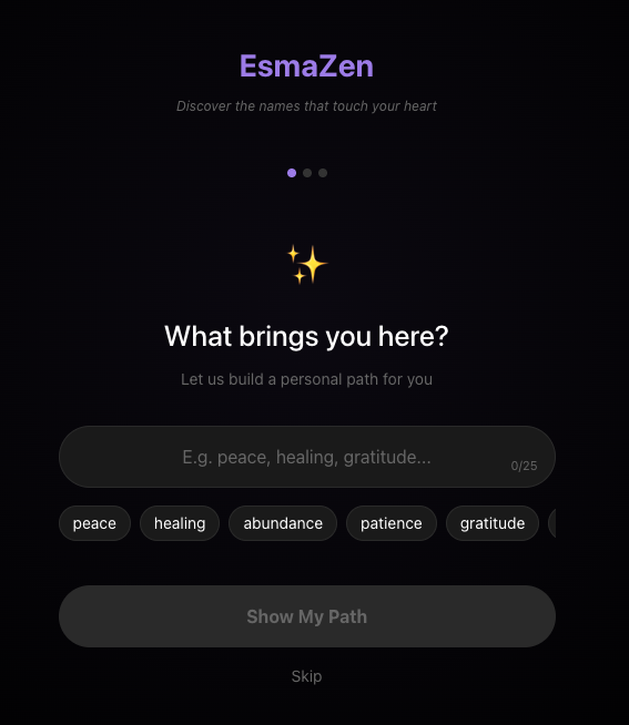 EsmaZen app intro screen